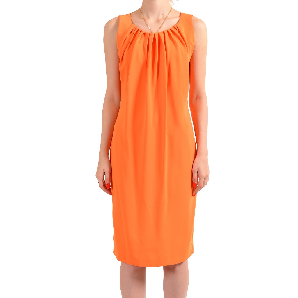 Versace Collection Women's Orange Evening Shift Dress Us S It 40